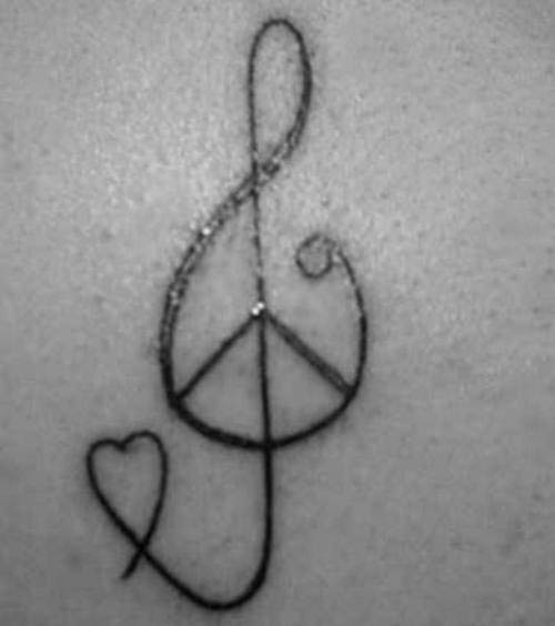 Peace Love Music Tattoo Sample