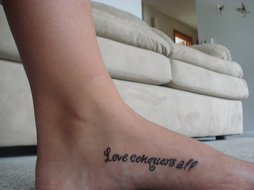 Tattoo Foot Love Conquers All