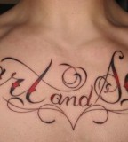 Cool Tattoo Ideas Lettering On Chest