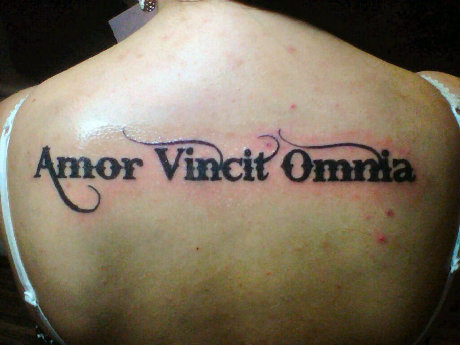 Tattoo Love Conquers All On Back By Simonvalentine