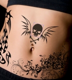 Swirlies and Tribals and Skulls Tattoo Designs for Girls