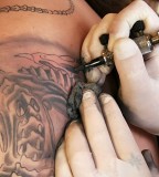 Mythical Creature Back Tattoo Design - Tattoo Process Photos