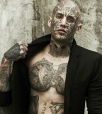 Male Model With Real Facial Tattoo