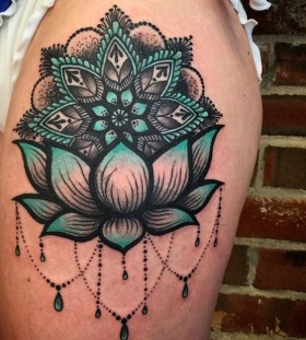 mandala and lotus flower tattoo