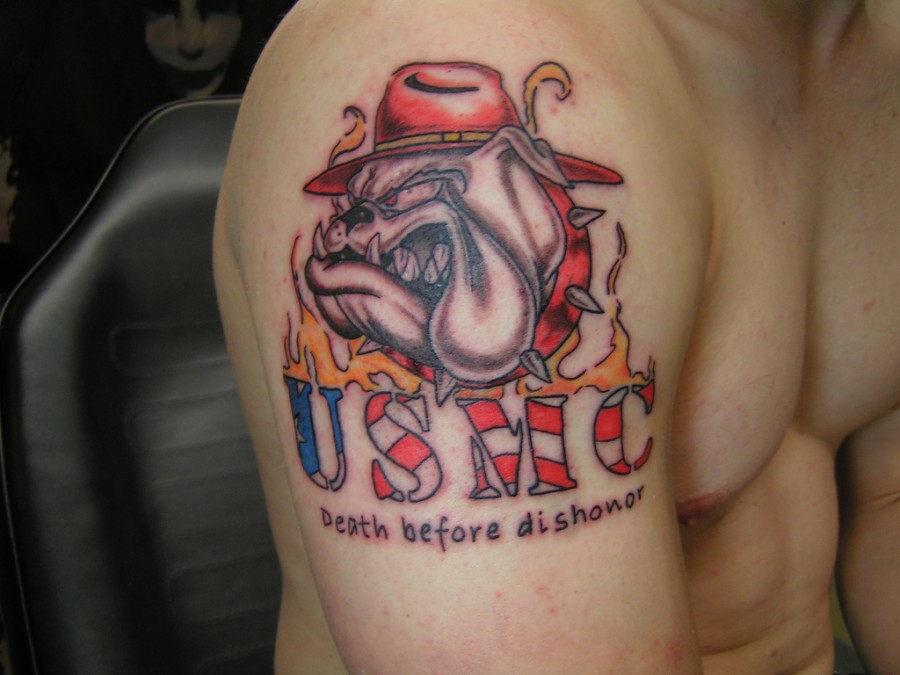 Bulldog Marine Corps Tattoo Design
