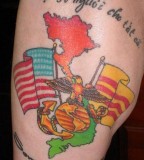 Marine Corps and US Flag Tattoos