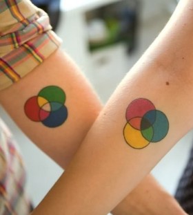 matching cicle couples tattoos