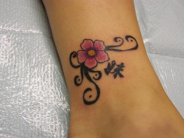 One Of Two Matching Sister Rose Tattoo