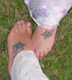 Sweet Sister Tattoos Left and Right Foot Ideas 