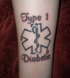 Simple Tattoo Medical Alert Type 1 Diabetic