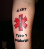 New My Medical Alert tattoo Type 1 Diabetic