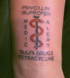 Med Alert and Medical Tattoos Pictures Gallery