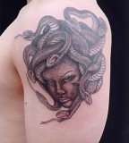 Picturesque Medusa Tattoo with Mono-Color