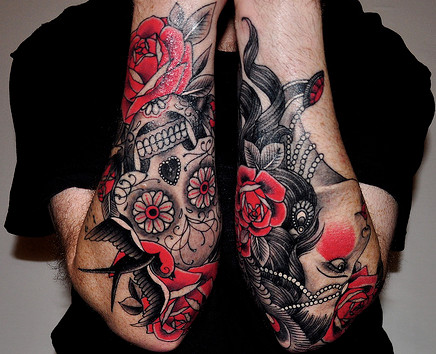Amazing Arms / Sleeve Mexican Skull Tattoo Designs Art