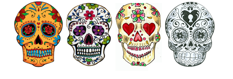Mexican Skulls Couple Tattoo Art