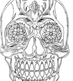 Mexican Skull Sleeve Outline-drawing Tattoo Designs - Skull Tattoos