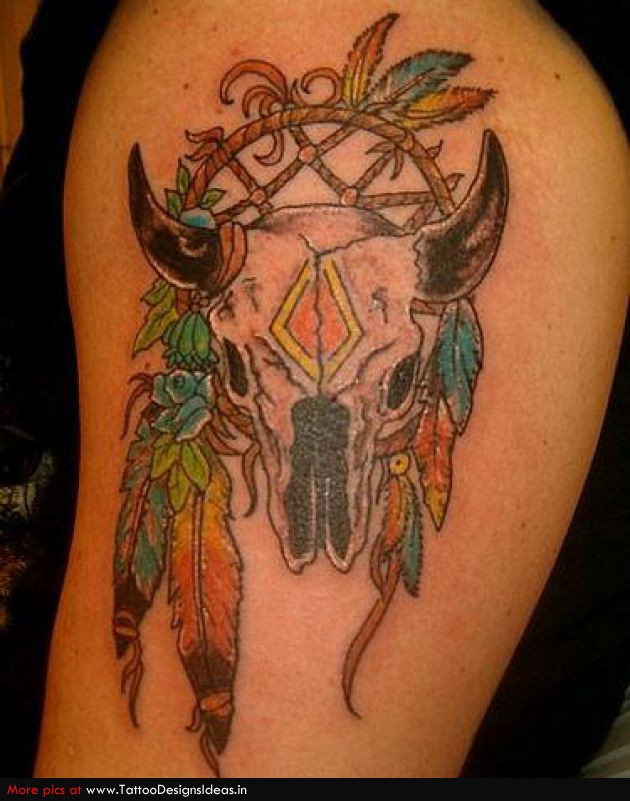 Tattoo Design of Buffalo / Animal Skull Tattoos – Indian Tattoo