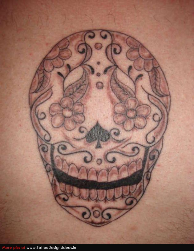 Tattoo Design of Swirly Sugar Skull Tattoos – Mexican Sugar Skull Tattoos