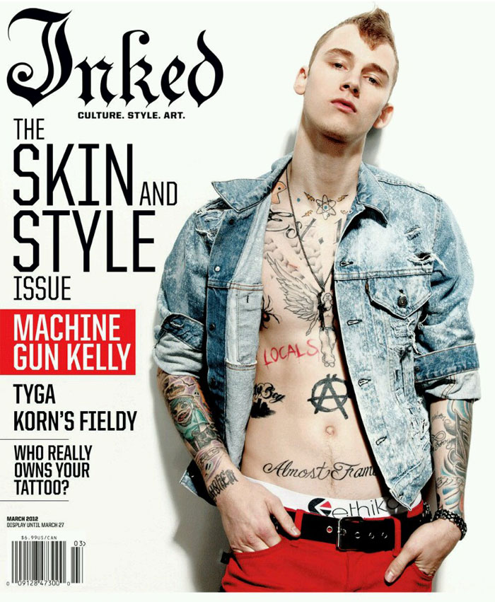 MGK Wing Angel Tattoo in Magazine