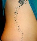 Lovely Sparkling Monarch Butterfly Rib Tattoo Ideas for Women