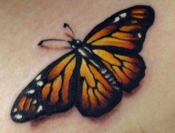 3D Life-like Monarch Butterfly Tattoo Design Ideas – Butterfly Tattoos