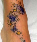 Sparkling Monarch Butterflies Foot Tattoo for Women