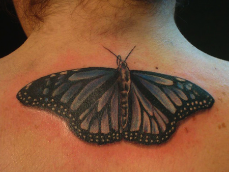 Awesome Monarch Butterfly Back / Neck Tattoos – Monarch Butterfly Tattoo