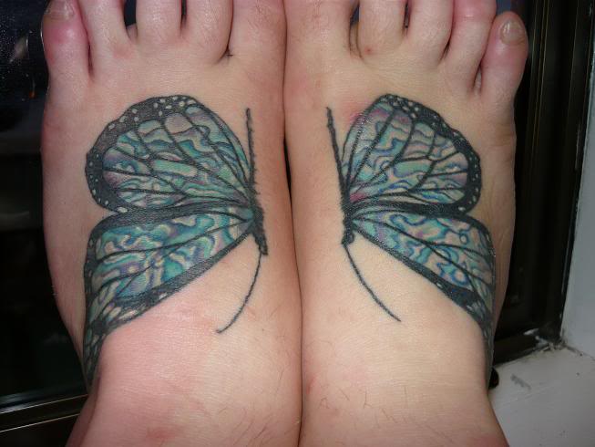 Feminine Foot Tattoo for Women of Monarch Butterflies – Butterfly Tattoos