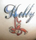 Cool Letter and Monkey Tattoos Picture