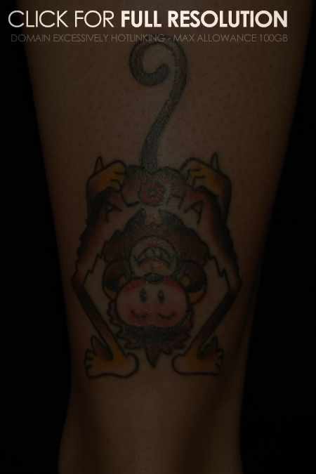 Traditional Monkey Tattoo On Ankle Tattoo Photo