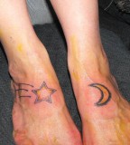 Moon And Star Tattoo Designs on foot By Mokavu