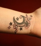 Moon And Star Tattoo Tattoos Picture for Inner Wrist