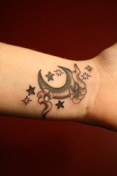 Moon And Star Tattoo Tattoos Picture for Inner Wrist