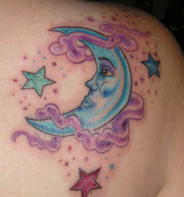 Colorful and Cute Star Tattoo Design