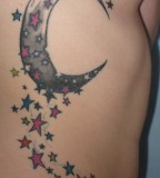 Cute Moon And Star Tattoo Design Idea