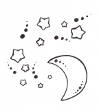 Star and Moon Tattoo Design Sketch