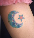 Turkish Moon And Star Tattoo Design Idea