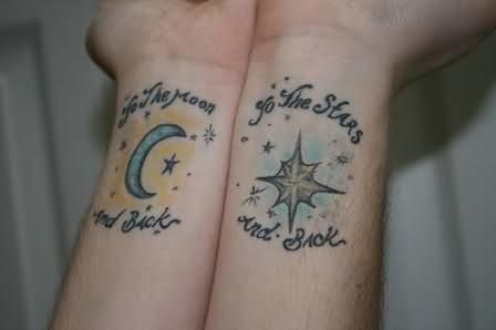 Wrist Moon and Star Tattoos Picture