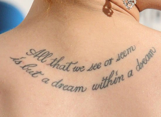 Wordy Celebrity Tattoos What Does Their Skin Say Photos Poll