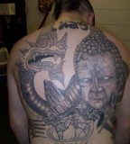 Awesome Muay Thai Thailand Buddhism Backpiece Tattoo Design