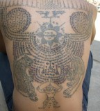Wonderful Full Back Muay Thai Boxing Tattoo Sample Pic