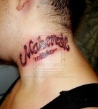 Lettering Tattoos With Name -Neck Tattoo