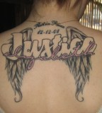 Tattoo Designs With Baby Name and Wings