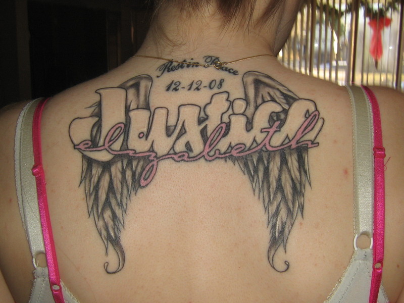 Tattoo Designs With Baby Name and Wings - | TattooMagz ...