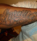 Amauri Sons Name On Arm Tattoo Design