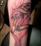 Flaming Snake Tattoo Design On Arm
