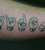 Hand Icons Tattoo Design on Arm
