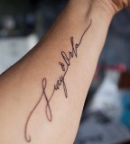 Script Words Name Tattoo On Arm