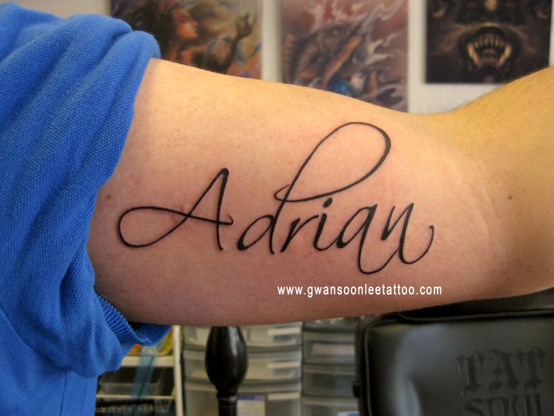 Adrian NAme Tattoo Desogn on Arm