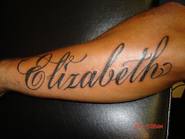 Elizabeth Tattoo Name On Arm